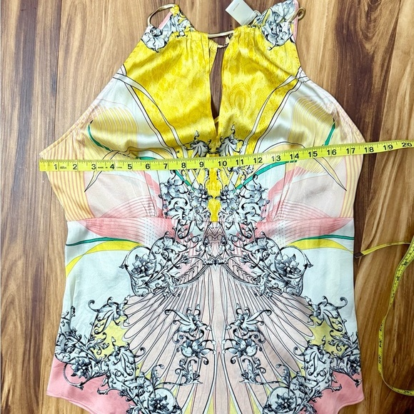 Cache Gold and Pink Asymmetrical Sleeveless Tank Top - Picture 7 of 7